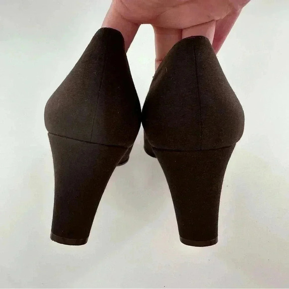 Saks fifth avenue folio collection heels 9 brown satin vintage 80s 90s formal - Picture 9 of 12